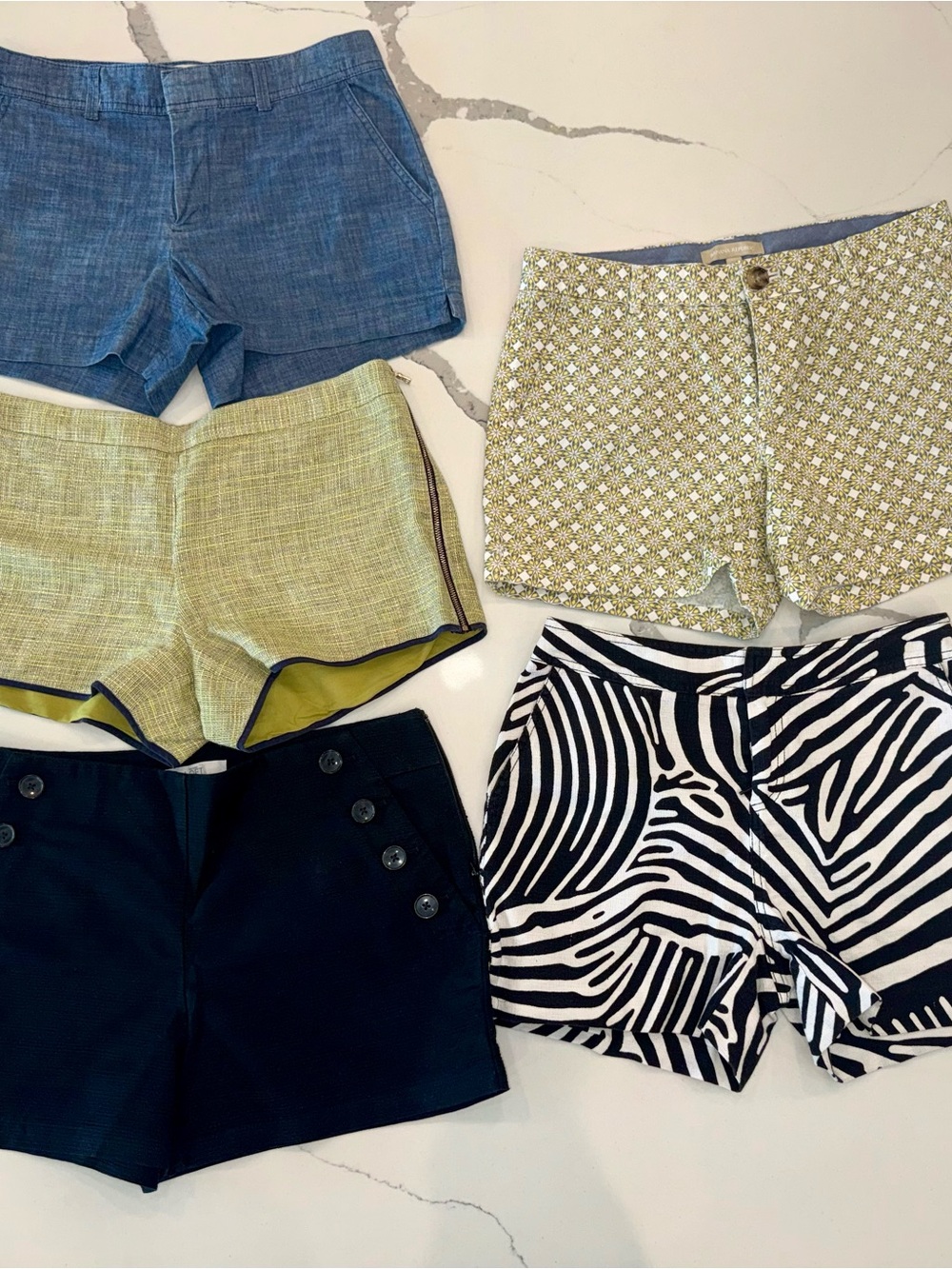 5 Pair Women's Shorts - GAP, CLUB MONACO, ANN TAYLOR, BANANA REP, TRINA TURK